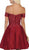 May Queen - MQ1634 Embellished Plunging Off-Shoulder A-line Dress