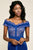 Tadashi Shoji - Eyelash Laced Bodice Column Dress In Blue  