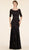 Rina Di Montella - RD2301 Quarter Sleeve Lace Trumpet Gown With Shawl in Black