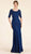 Rina di Montella - RD2301-1 Quarter Sleeve Lace Trumpet Gown In Blue