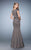 La Femme - 23020 Bateau Neck Cap Sleeves Trumpet Gown In Gray