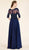 Rina Di Montella - RD2306 Lace Embroidered A-Line Evening Gown in Blue