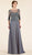 Rina Di Montella - RD2306 Lace Embroidered A-Line Evening Gown in Gray