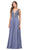 Dancing Queen - 2312 Floral Beaded Deep V-neck A-line Prom Dress In Dark Silver
