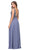Dancing Queen - 2312 Floral Beaded Deep V-neck A-line Prom Dress In Dark Silver