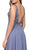 Dancing Queen - 2312 Floral Beaded Deep V-neck A-line Prom Dress In Dark Silver