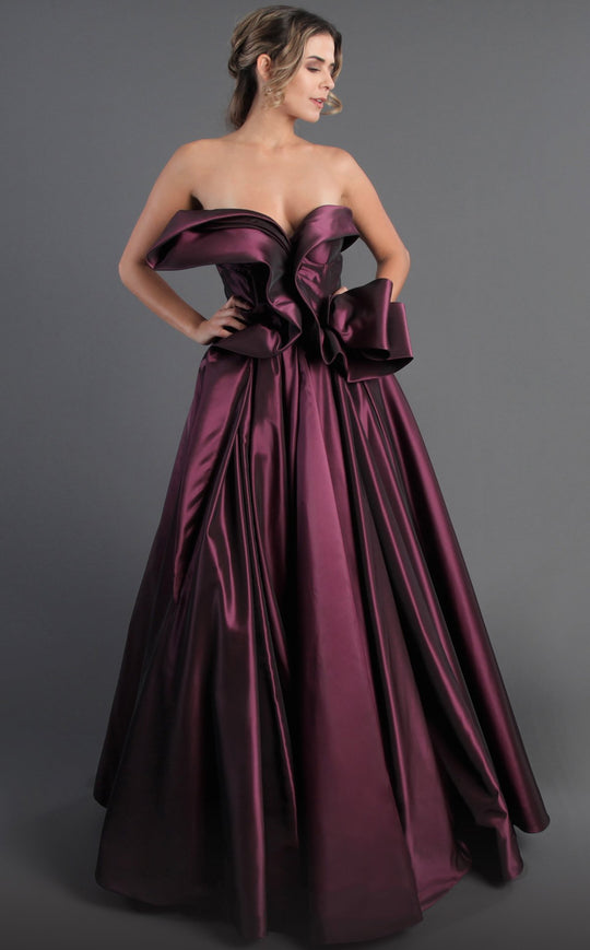 MNM COUTURE - 2313 Sweetheart Neckline and Wide Straps In Purple