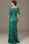 Jovani - Embellished Quarter Length Sleeve Bateau Neck Sheath Dress 25460 In Green