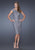 La Femme - 20512 Lace Off Shoulder Fitted Sheath Cocktail Dress In Gray