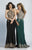 Dave & Johnny - 2325 Keyhole Cutout Scalloped Halter Gown in Black and Green