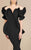 MNM Couture - 2328 Peplum Off-Shoulder Mermaid Evening Gown in Black