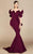 MNM Couture - 2328 Peplum Off-Shoulder Mermaid Evening Gown in Red and Purple