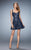 La Femme - 23301 Floral Lace Embellished Cocktail Dress In Blue