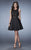 La Femme - 23308 Lavish Lace Illusion Cocktail Dress In Black
