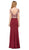 Dancing Queen - 2331 Bejeweled Two Piece Sheath Prom Dress in Red