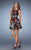 La Femme - 23312 Floral Lace Open Back Cocktail Dress in Black and Multi-Color
