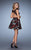 La Femme - 23312 Floral Lace Open Back Cocktail Dress in Black and Multi-Color