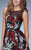 La Femme - 23312 Floral Lace Open Back Cocktail Dress in Black and Multi-Color