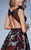 La Femme - 23312 Floral Lace Open Back Cocktail Dress in Black and Multi-Color