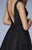 La Femme - 23315 Floral Lace V-Back Cocktail Dress in Black and Gold