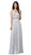 Dancing Queen - 2332 Lace V-neck A-line Prom Dress With Open Back In White