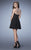 La Femme - 23367 Wrapped Cutout Illusion Dress In Black