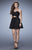 La Femme - 23367 Wrapped Cutout Illusion Dress In Black