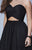 La Femme - 23367 Wrapped Cutout Illusion Dress In Black