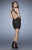 La Femme - 23376 Halter Beaded Open Back Jersey Dress In Black and Neutral