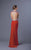 Alyce Paris - Bejeweled Bateau Sheath Evening Gown with Thigh-High Slit and Sheer Side Cutouts 2337 In Red