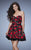 La Femme - 23385 Strapless Floral Print Party Dress In Black and Multi-Color