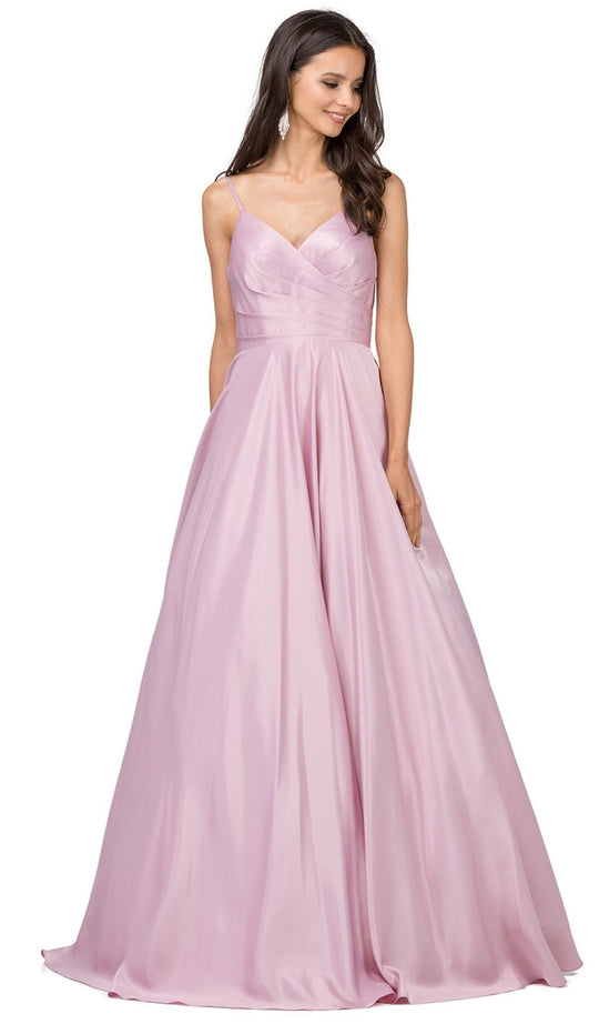 Dancing Queen - 2339 Ruched Sweetheart Pleated Prom Gown in Pink