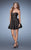 La Femme - 23392 Strapless Polka Dot Print Short Dress In Black and Print