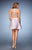 La Femme - 23393 Sheer Racer Back Satin Cocktail Dress In Neutral