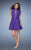 La Femme - 23409 High Neck Lace Cocktail Dress In Purple
