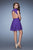 La Femme - 23409 High Neck Lace Cocktail Dress In Purple