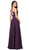 Dancing Queen - 2341 Beaded Sheer Halter Chiffon Prom Dress in Purple
