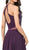 Dancing Queen - 2341 Beaded Sheer Halter Chiffon Prom Dress in Purple