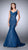 La Femme - Luxurious Lace Sweetheart Mermaid Long Evening Gown 23413 In Blue