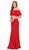 Dancing Queen - 2342 Two Piece Ruffled Off-Shoulder Sheath Prom Dress In Red