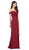 Dancing Queen - 2346 Off-Shoulder Embroidered Prom Dress with Slit in Red