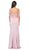 Dancing Queen - 2346 Off-Shoulder Embroidered Prom Dress with Slit in Pink