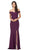 Dancing Queen - 2346 Off-Shoulder Embroidered Prom Dress with Slit in Purple