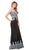 Dancing Queen - 2347 Lace Ornate Sweetheart Bodice Sheath Prom Gown in Black