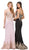 Dancing Queen - 2347 Lace Ornate Sweetheart Bodice Sheath Prom Gown in Black and Pink