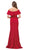 Dancing Queen - 2348 Ruffled Off Shoulder Fitted Prom Dress in Red