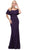 Dancing Queen - 2348 Ruffled Off Shoulder Fitted Prom Dress in Purple