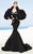 MNM Couture - 2349 Embellished Couture Peplum Mermaid Gown in Black and White