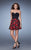 La Femme - 23500 Sweetheart Floral Cocktail Dress In Black and Multi-Color