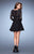 La Femme - 23501 Brilliant Bandeau Lace Cocktail Dress In Black